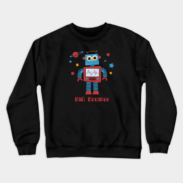 Robot Big Brother Crewneck Sweatshirt by edwinclaw